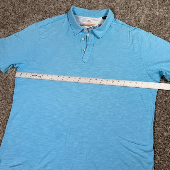 Tommy Bahama Polo Blue Pima Santorini Greece Rugby Embroidered Logo Mens 2XL - Picture 5 of 7